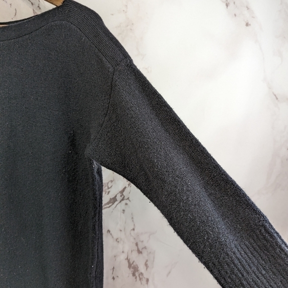 By Anthropologie Sweater Womens Medium Black Boat Neck Slouchy Oversized - Picture 12 of 12